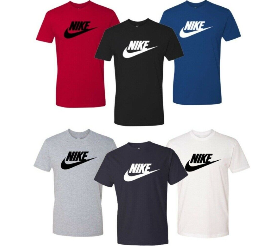 Nike Men's T-Shirt Athletic Logo Swoosh Printed Active Short Sleeve Tee